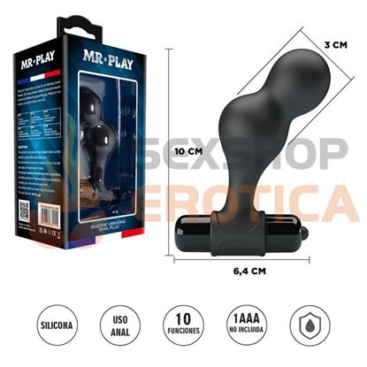 Plug anal con vibracion y 10 funciones